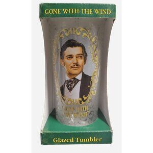 Gone With The Wind Glazed Tumbler With Clark Gable Portrait & Famous Quote - NEW